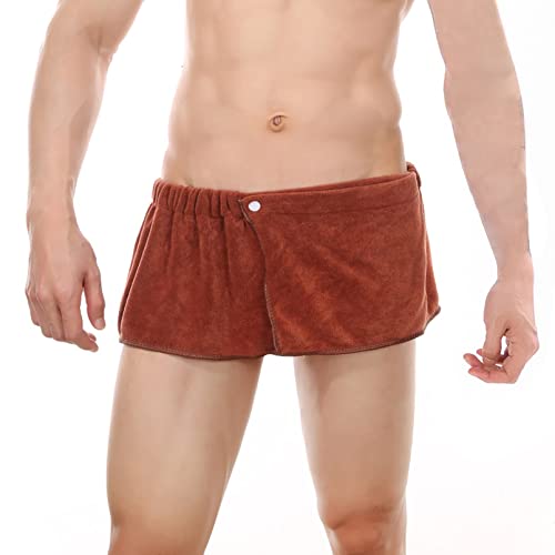 dPois Paréo de Bain Homme Sauna Molleton Corail Serviettes de Plage Peignoir Court Sexy pour Surf Piscine Maison Hôtel Café Taille unique