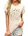 MAPICK Women's Floral Tees Loos Fit Boho Wildflower Graphic T-Shirts Vintage Short Sleeve Clothing(Apricot,X-Large)