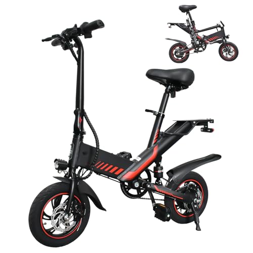 Bicicleta Eléctrica, 12" EBike Bicicleta Electrica Plegable, 36V/7.8Ah Bateria Extraible Autonomia 30-45km, Welocidad Máxima 25 km/h e Bicicletas Electricas para Adultos