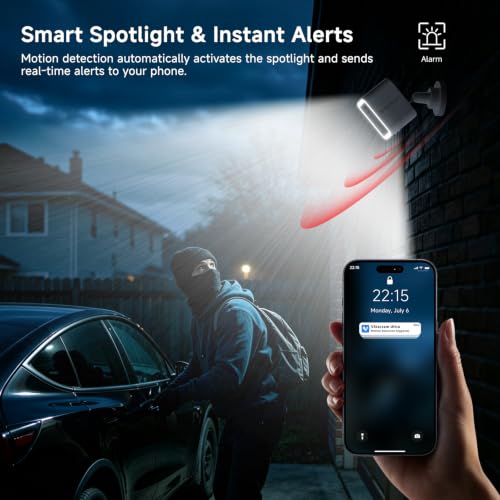 Image of VSTARCAM 2K Solar Security Camera Outdoor Wireless with 5200mAh Battery & Solar Panel, Spotlight & Siren,WiFi 6,IP66，Magnetic Quick Mount No Drill Installation,