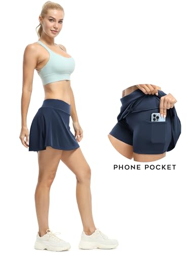 Image of icyzone Athletic Tennis Skirts for Women with Pockets Shorts, Workout Running Golf Skorts