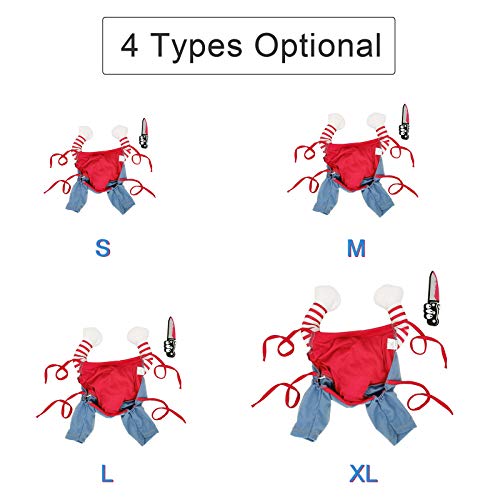 DECDEAL Roupa de cachorro de boneca mortal Trajes de Halloween para cães Trajes de cosplay de cachor