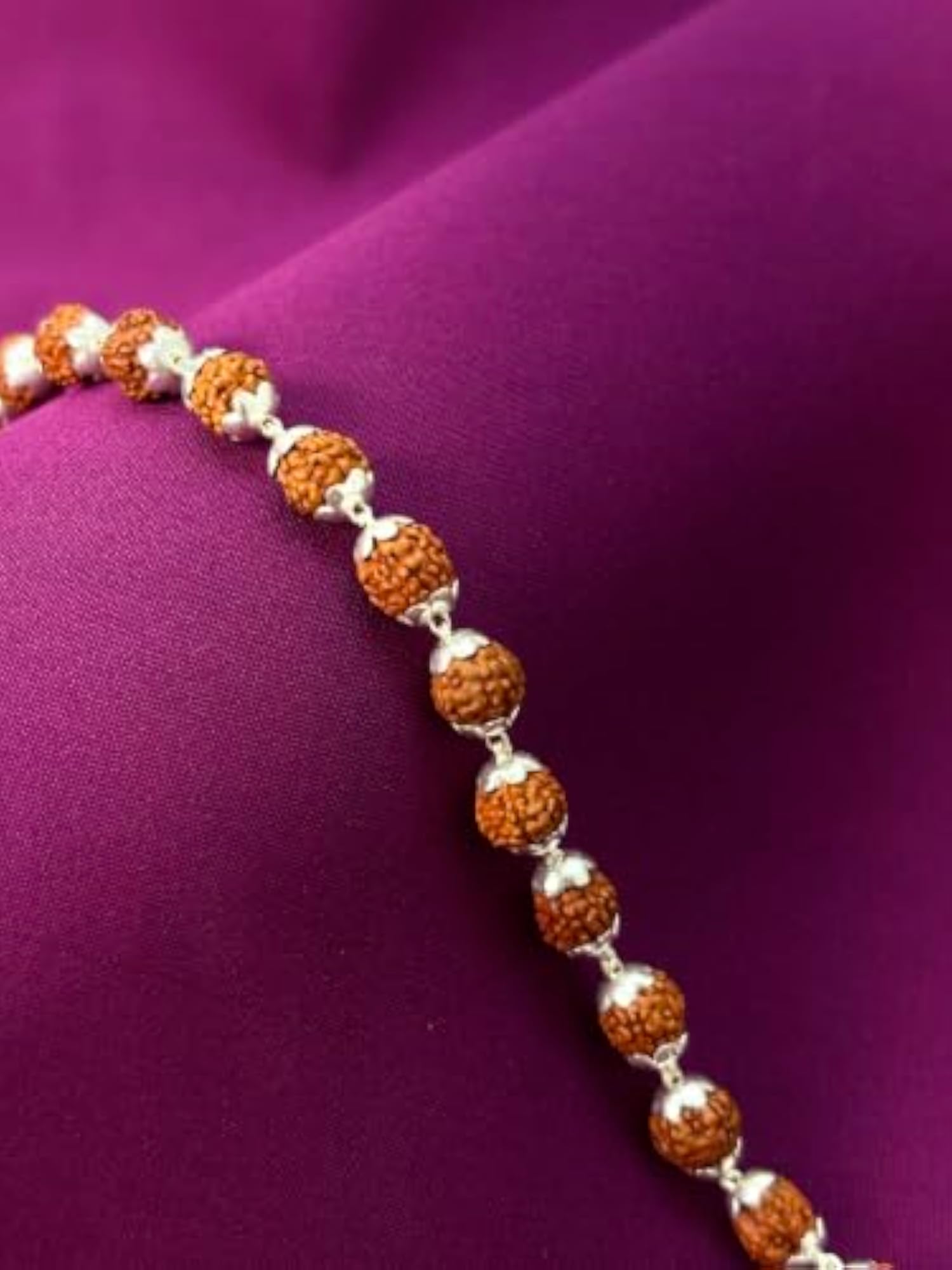 Premium Silver Rudraksh Bracelet, Men's Spiritual Design