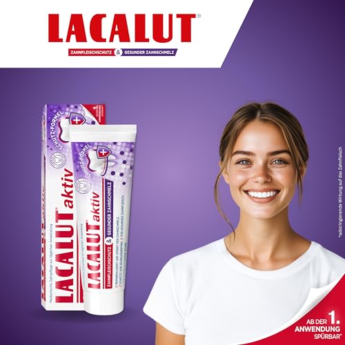LACALUT aktiv Zahnfleischschutz & Gesunder Zahnschmelz 75ml - Medizinische Zahnpasta für starken Zahnschmelz, gesundes Zahnfleisch & natürlich weisse Zähne 2