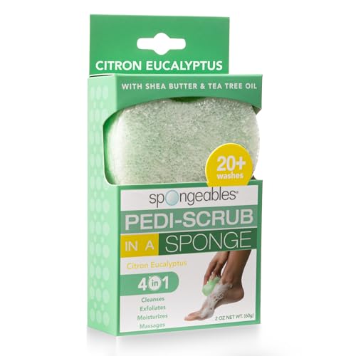 Spongeables Pedi Scrub Foot Exfoliating 20+ Wash Sponge