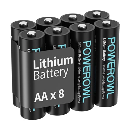 POWEROWL AA Batteries 1.5V Lithium Battery 3400mAh Double A Battery - Pack of 8 (Not Rechargeable)