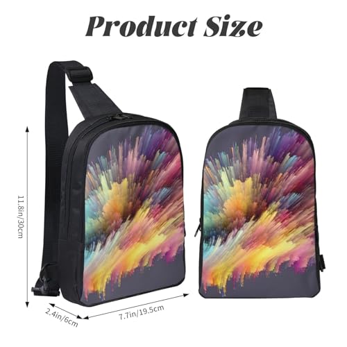 Dream Colorful Printed Chest Bag Dual Pocket Diagonally Chest Messenger Bag3
