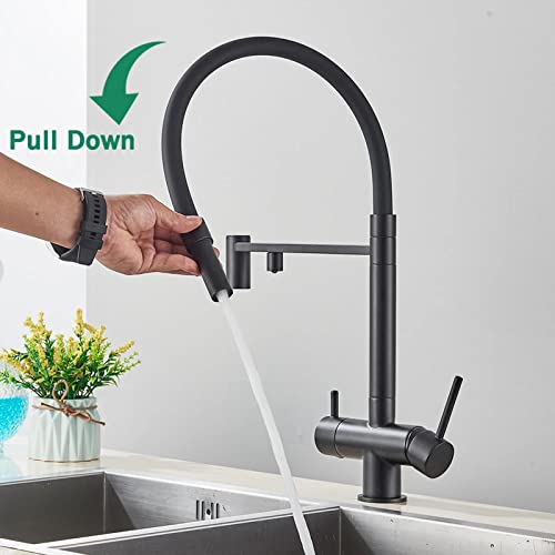 Robinet mitigeur pivotant flexible en laiton massif pour évier de cuisine - 4