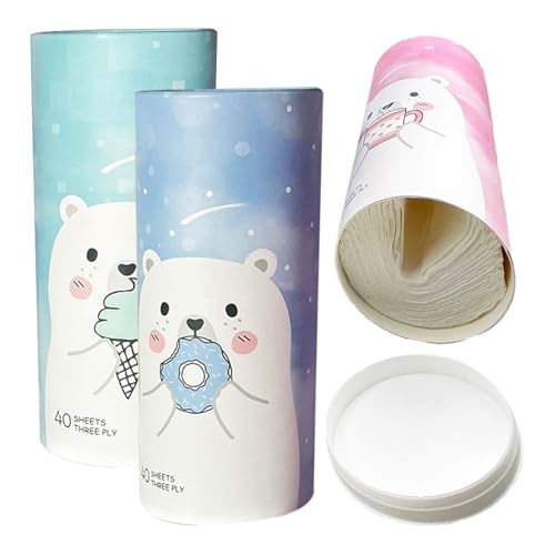 Cosméticos de viaje Cajas de pañuelos cilíndricos para automóviles, juego de pañuelos de piezas con extraíble | Pañuelo cilíndrico compacto y automático hecho de células de madera vírgenes