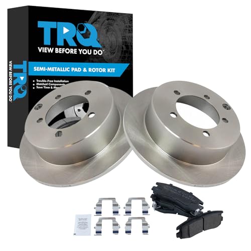 Image of TRQ Rear Brake Pad and Rotor Set Semi Metallic