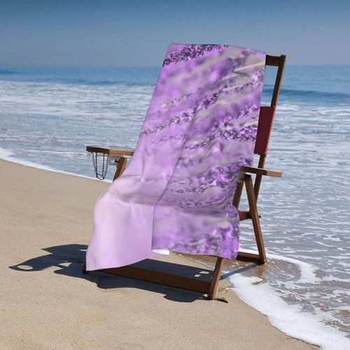 Serviette de bain microfibre lavande : drap de douche ultra absorbant violet - 6
