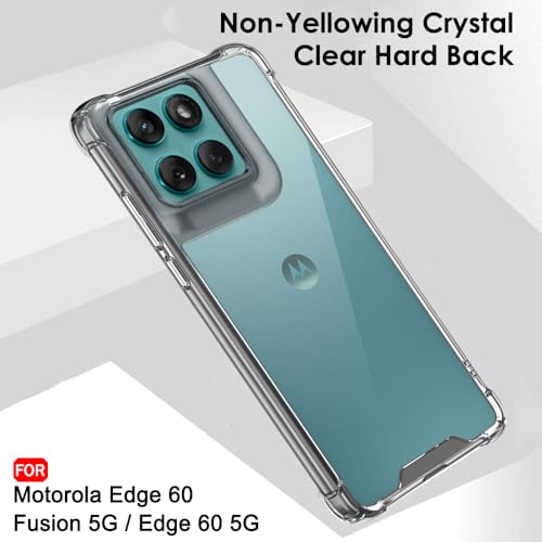 Image of TheGiftKart Crystal Clear Back Cover Case for Motorola Moto Edge 60 Fusion /Moto Edge 60 5G | 360 Degree Protection | Shock Proof Design | Transparent Hard Back Cover Case (PC & TPU, Smoked Bumper)