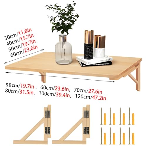 Table pliante murale petit espace bureau gain de place en bois - 6