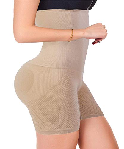 TINGSU Modelador de Cuerpo de Mujer Bragas de Control de la Barriga de Cintura Alta Entrenador de Cintura Delgada Fajas Traje Pantalones Cortos de Niño Transpirable