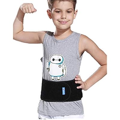 WENDYWU Kids Adjustable Waist Belt Brace Support Ballet Dance Protector Abdominal Band for Back (Black)