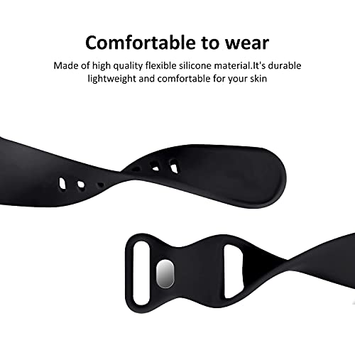 Acrbiutu Bands Compatible With Apple Watch 38Mm 40Mm 41Mm 42Mm 44Mm 45Mm 49Mm, Replacement Soft Silicone Sport Strap Wristbands For Iwatch Series Ultra 8/7/6/5/4/3/2/1 Se Women Men, Black #TOP2