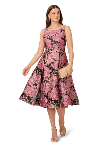 Adrianna Papell Women's Boat Neck Midi Dress4