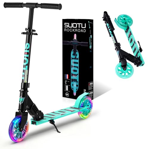 SUOTU Roller Kinder mit 145 mm Rollen, Scooter mit Leuchtrad für 3-12...