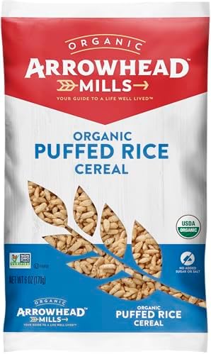 Arrowhead Mills Organic Puffed Rice Cereal, 6 oz Bag (Pack of 3)