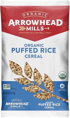 Arrowhead Mills Organic Puffed Rice Cereal, 6 oz Bag (Pack of 6)