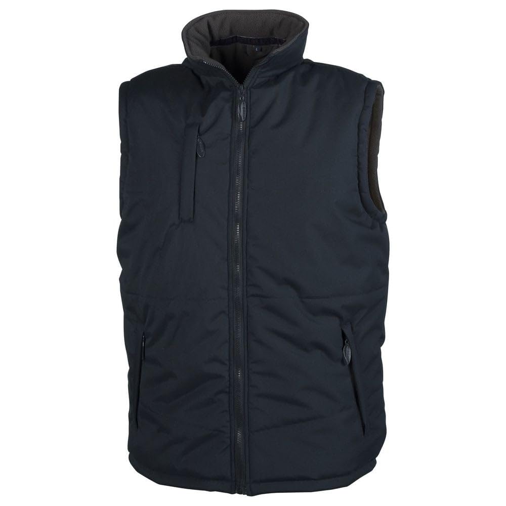Chaleco sin mangas acolchado y polar azul marino medium