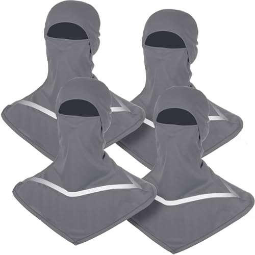 Image of Seematn 4 Pcs Balaclava Sun Men Face Mask UV Protection with Reflective Strip for Construction Work Neck Covers Summer