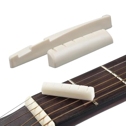 ZORVYN 2 pièces Ensemble de Sillets de Tête et Chevalet en os de buffle, Pièces de Guitare pour...