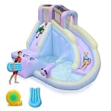 Ktaxon Inflatable Water Slides for Kids, Outdoor & Indoor Waterslide Park Bounce House with Splash Pool, 550W Air Blower, Water Gun for Backyard, Lawn, Ages 3-8 Years