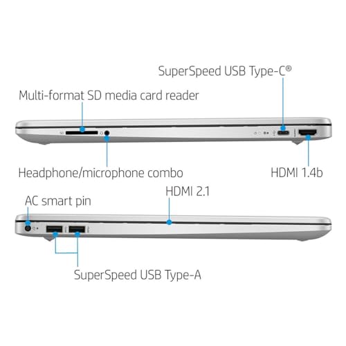 Image of HP 15-dy5073dx 15.6 inch Full HD Touchscreen Laptop, Intel Core i7-1255U 1.7GHz, 16GB RAM, 512GB SSD, Windows 11 Home S Mode, Natural Silver