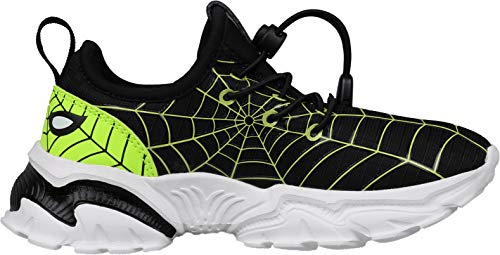 Bronax Little Boys Shoes Black Green Comfortable Lightweight Size 10 School Shoes Athletic No Lace Gym Running Tennis Sneaker For Little Kids 28 #TOP3