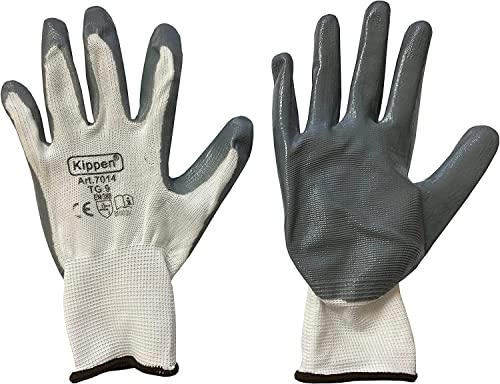 Kippen 7014S2 Guanti da Lavoro Nitrile Taglia 9, 12 Paia