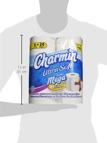 Image of Charmin Ultra Soft Toilet Paper 6 Mega Rolls = 24 Regular Rolls