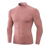 Men's Long Sleeve Thermal Compression Shirts Winter Slim Fit 1/4 Zip Up Athletic Pullover Baselayers...