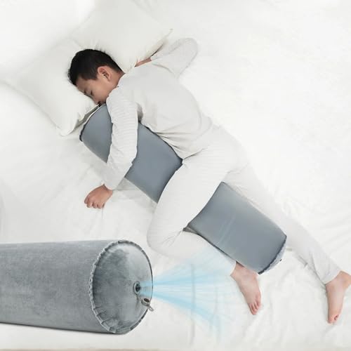 ONTYZZ Almohada Corporal Hinchable Almohada Larga Adultos Niños Almohada Redonda Bolster para Dormir Abrazos Volver Cuello Soporte Dormir de Lado Cuddle