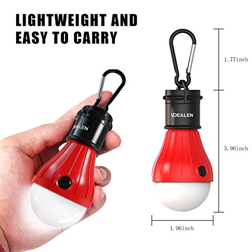 Vdealen Led Tent Lantern Lamp Emergency Light Battery Powered Waterproof Portable Bulb For Hiking Fishing Camping Household Car Repairing (4 Pack) (Yellow,Red,Green,Blue) #TOP1