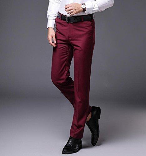 Men's Wrinkle-Free Stretch Pants Comfort Suit Pant Dress Trousers2