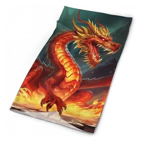 Dragon King in Fire Neck Gaiter UV Sun Protection Balaclava Breathable Ski Face Mask for Men Women Versatile Cover Scarf Bandana Head Wrap3