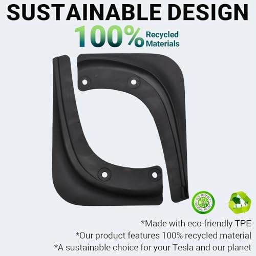 Image of JSCARLIFE Mud Flaps Kit for T-esla Model 3 2017-2023 Premium Front Rear Set, Mud Flaps Splash Guards Mudguards Protective Fender 4pcs, Moulded Full Protection Set Splash Mud Guards