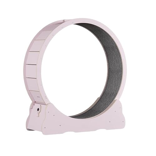 猫の車輪 キャットホイール 小/中/大型猫 ルームランナー 回し車 猫爪とぎ ロック装置内蔵 TPE静音低ノイズローラー 環境に優しい素材 飼い猫の運動不足を改善 低騒音 組み立て簡単 室内 (小型犬に適しています) (ピンク-無垢材,S(3.5kg以内)