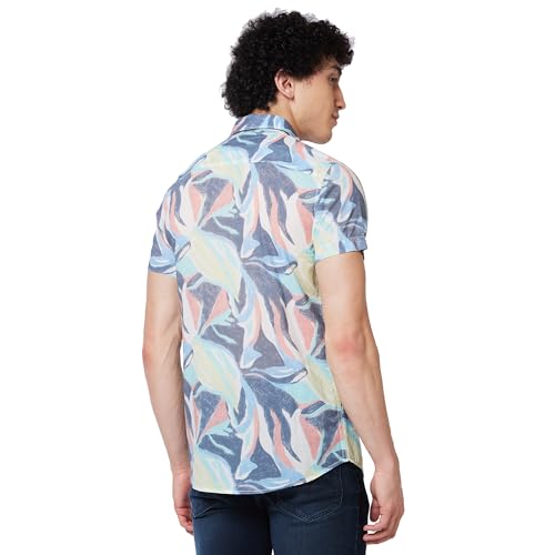 Image of Spykar Cotton Printed Half Sleeve Regular Fit Shirt for Men