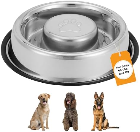Neater Pet Brands Cuenco de alimentación lenta de acero inoxidabl...