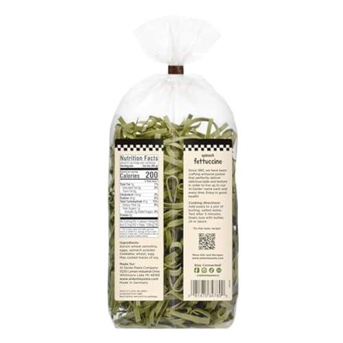 Al Dente Spinach Fettuccine, 12-Ounce Bag (Pack of 6)