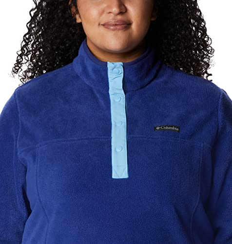 Image of Columbia Womens Benton Springs Half Snap II Pull Over Fleece Jacket, Dark Stone /Canoe /Vintage Blue, 3X