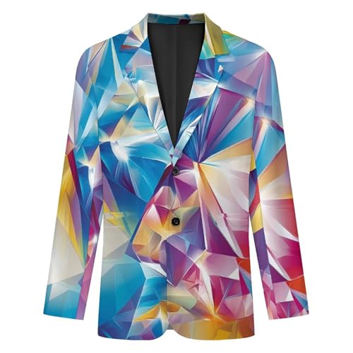 Colorful Diamond Men's Slim Suit Long-Sleeve Prom Tuxedo Classic Two Button Business Jacket4