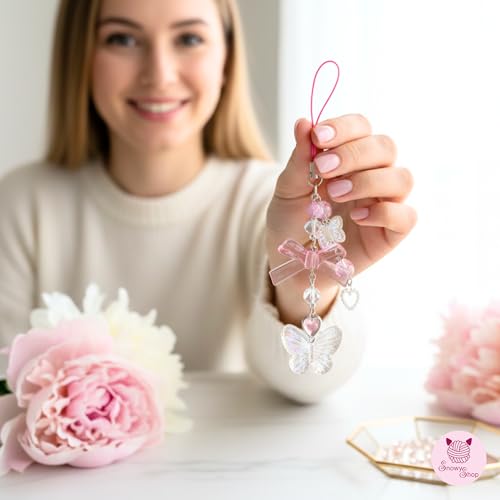 Image of SNOWY SHOP Korean Silver Bow Phone Charm - Cute Heart & Starfish Pendant | Aesthetic Korean Mobile Chain, Bag Hanging & Keychain Jewelry for Girls & Women