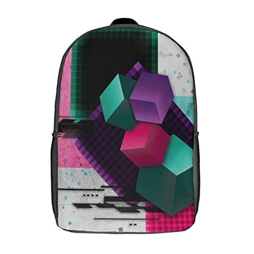 Cartable unisexe 17 pouces avec motifs 3D et multi-poches pour adolescents