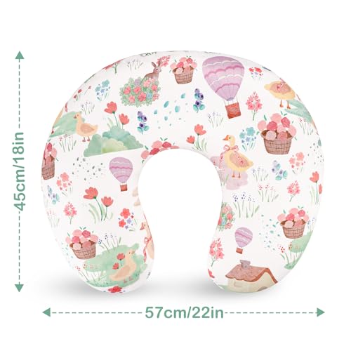 Image of TANOFAR Nursing Pillow Cover, Stretchy Removable Breastfeeding Pillow Cover, Ultra Soft Snug Fits On Newborn Feeding Pillow Case for Baby Girls, Farm