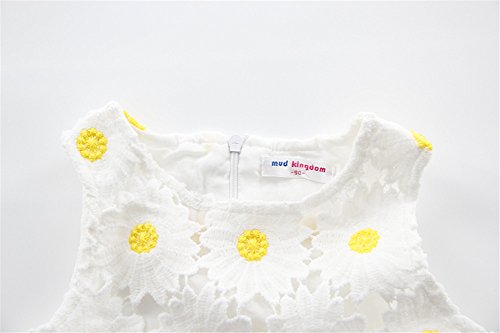Mud Kingdom Boutique Girl Dress White Sunflower3