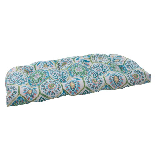 Pillow Perfect Outdoor Summer Breeze Wicker Loveseat Cushion, Pool