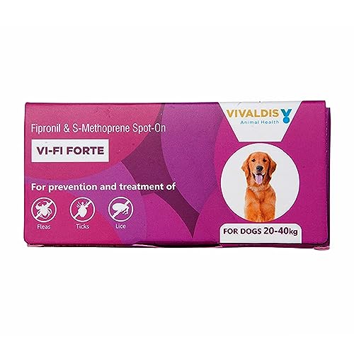 Image of Vivaldis Spot On for Dogs 20-40kg - VI-FI Forte 2.68ml Single Pipette - Solution for The Prevention and Treatment of Flea, Tick, and Chewing Lice Infestations (Pack of 1)